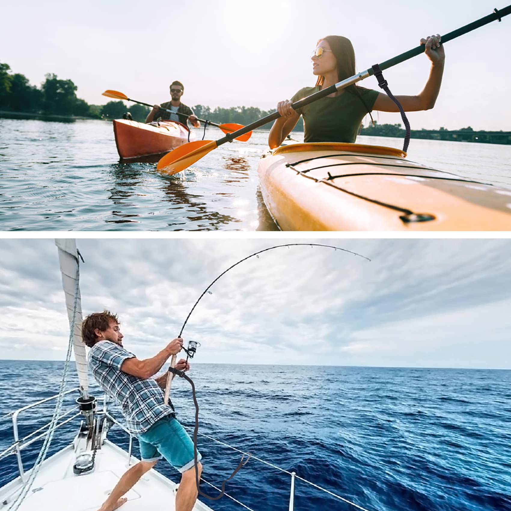 **Ayaport Kayak Paddle Leash - Secure & Durable Kayaking Accessory for Fishing, SUP, Canoe & Sailing - Perfect for Water Sports & Outdoor Adventures**