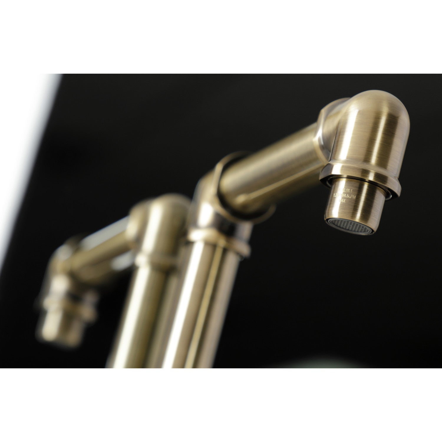 Belknap KSD144RXAB Single Handle 1 Hole Bathroom Sink Faucet with Deck Plate & Push Pop-Up Drain - Antique Brass Finish for Bathroom Vanity or Powder Room