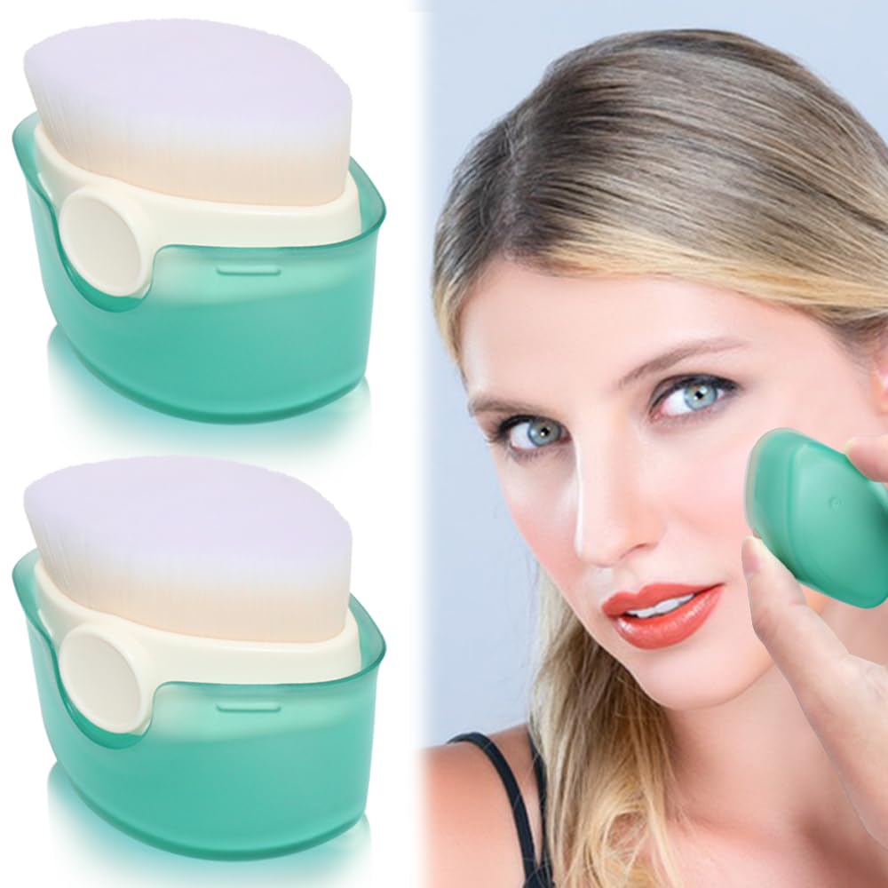 YuCool 2-Pack Kids Sunscreen Applicator Brush Set with Protective Caps - Soft White Sunblock Buddy for Easy Face & Body Application - Perfect for Beach, Pool & Outdoor Activities