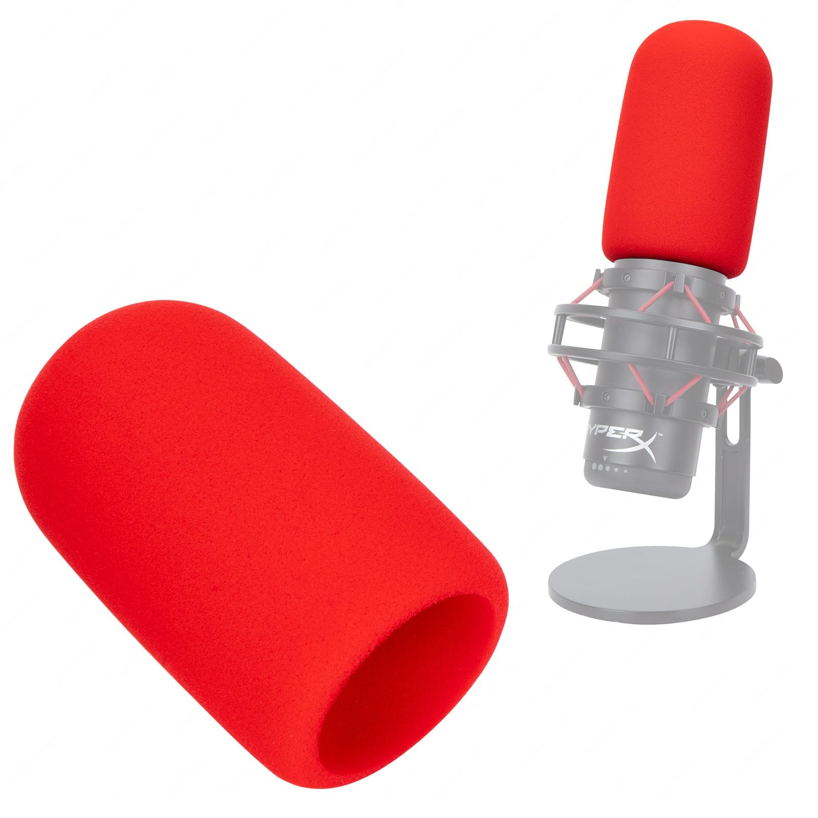 HyperX QuadCast Pop Filter - Red Microphone Windscreen & Noise Reduction Foam Cover for HyperX QuadCast S | Improves Sound Quality | Perfect for Streaming, Podcasting & Gaming
