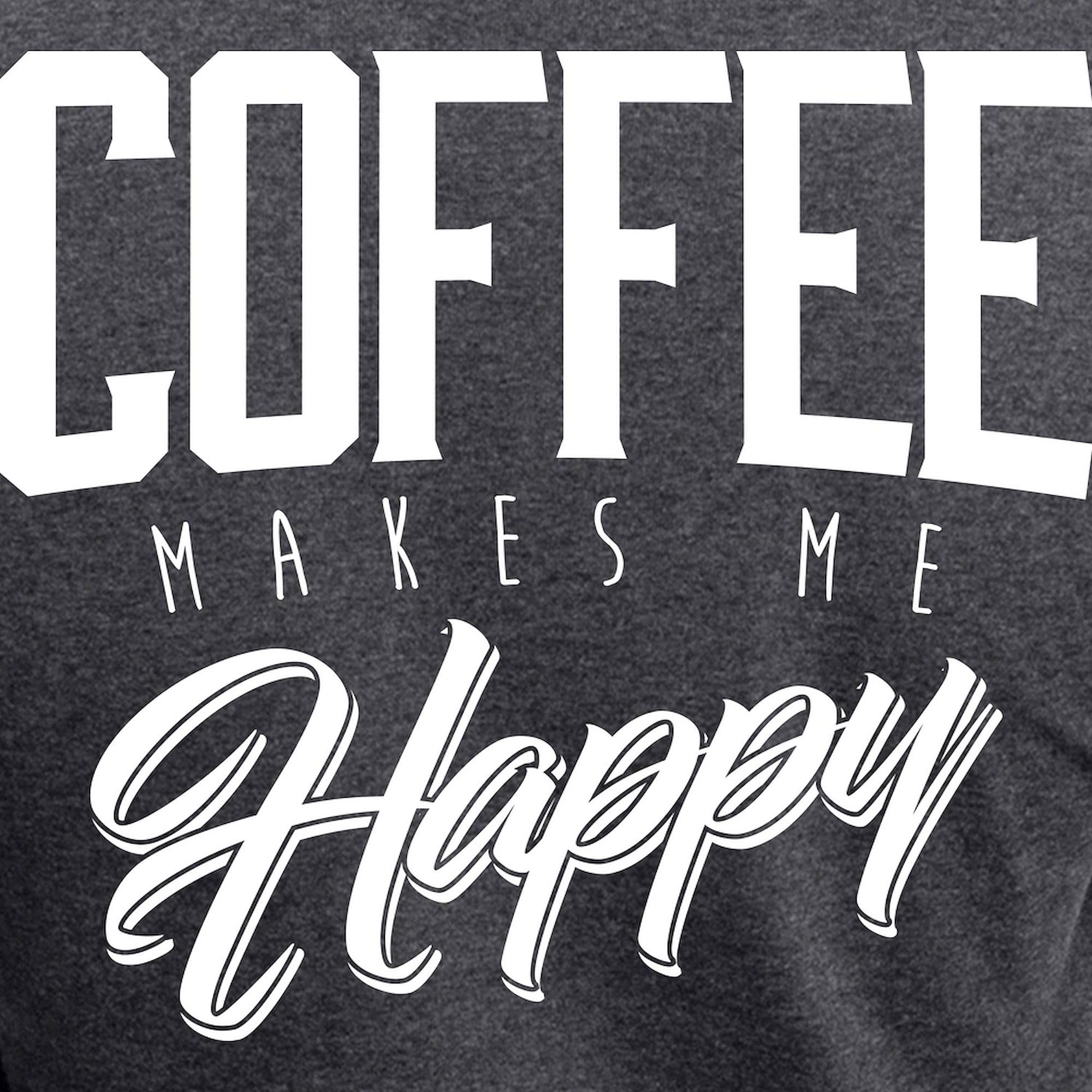 Women's Charcoal 'Coffee Makes Me Happy' Novelty Pajama Set - Soft & Comfortable Sleepwear for Coffee Lovers - Perfect for Relaxing at Home, Gifts & Coffee-Themed Parties