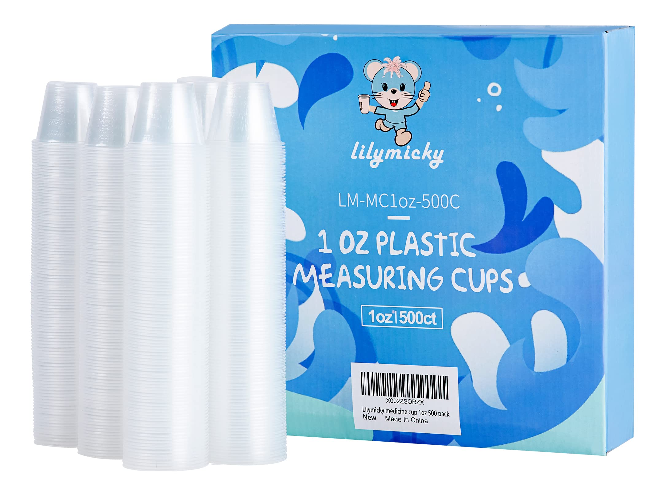 500 Pack 1oz Disposable Plastic Medicine Cups - Medical Measuring Cups for Liquid Medication, Epoxy Resin Mixing, DIY Crafts & Paint - Perfect for Hospitals, Pharmacies, Art Studios & Home Projects