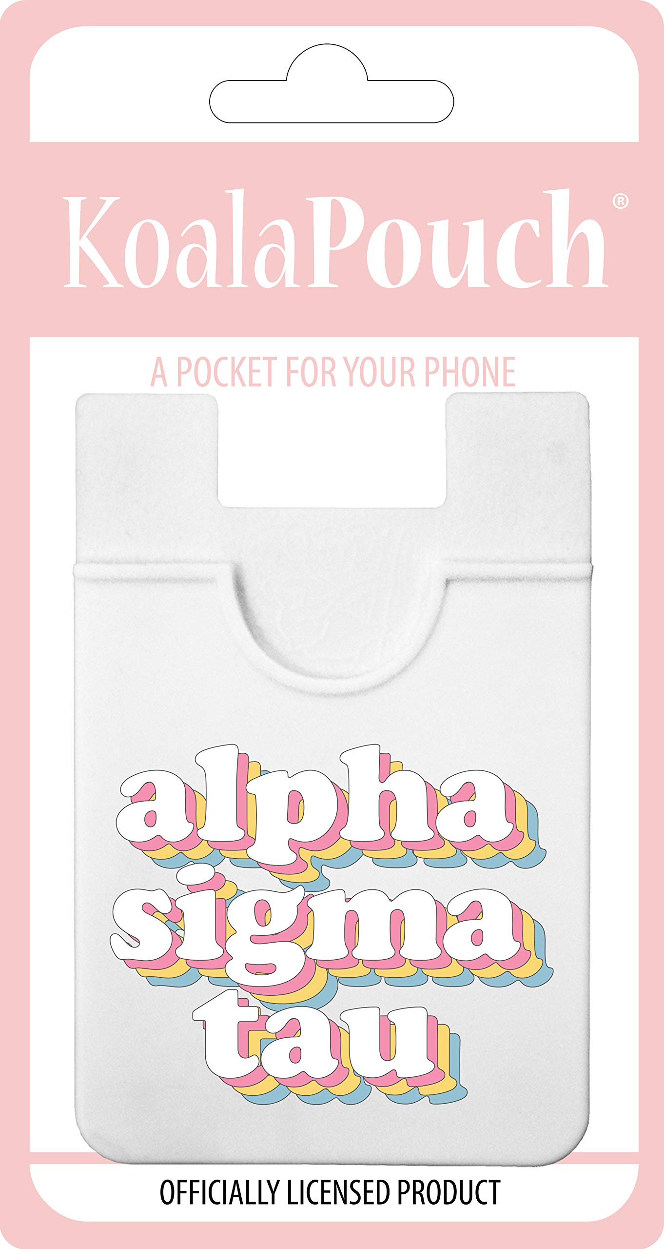 Alpha Sigma Tau Sorority Koala Pouch - Retro Design Slim Card Holder for Phone Case | Ultra-Thin Phone Wallet Stick On for Credit Cards & Cash | Perfect for College Students, Greek Life & Everyday Use