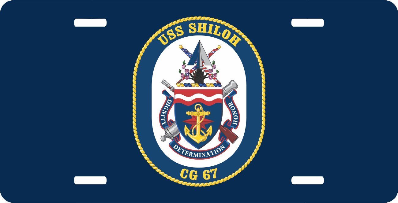 Navy USS Shiloh CG-67 Military License Plate - Premium Metal Car Tag for Veterans, Navy Enthusiasts & Collectors - Perfect for Cars, Trucks, Motorcycles & Military Memorabilia Displays