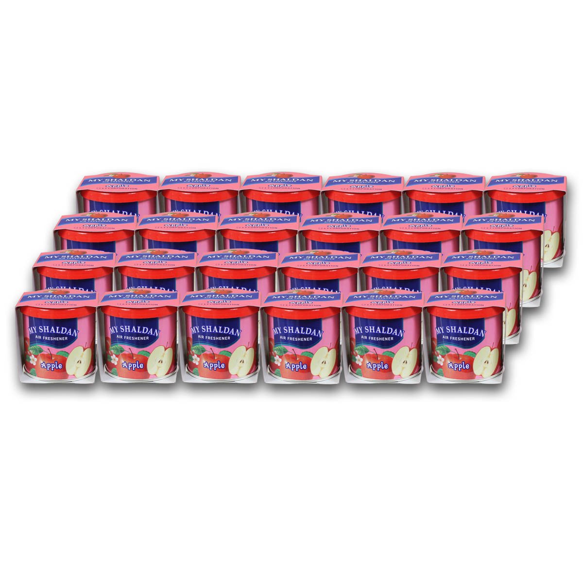 24 Pack My Shaldan Japanese Car Cup Holder Air Freshener Cans - Natural Apple Scent | Long-Lasting Fragrance for Car, Office & Home Use