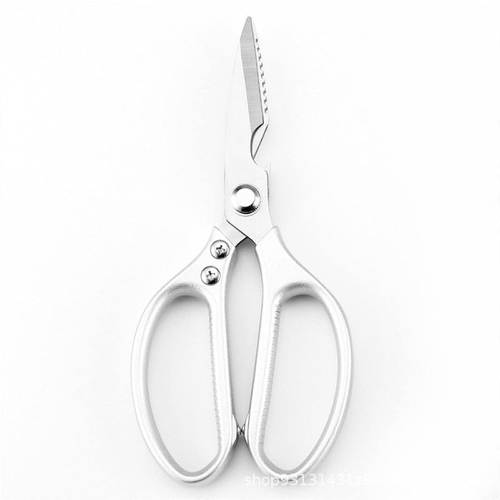 Heavy Duty Kitchen Scissors - Stainless Steel Professional Cooking Shears for Cutting Meat, Herbs, Poultry - Perfect for Home Chefs & Food Prep (Silver)