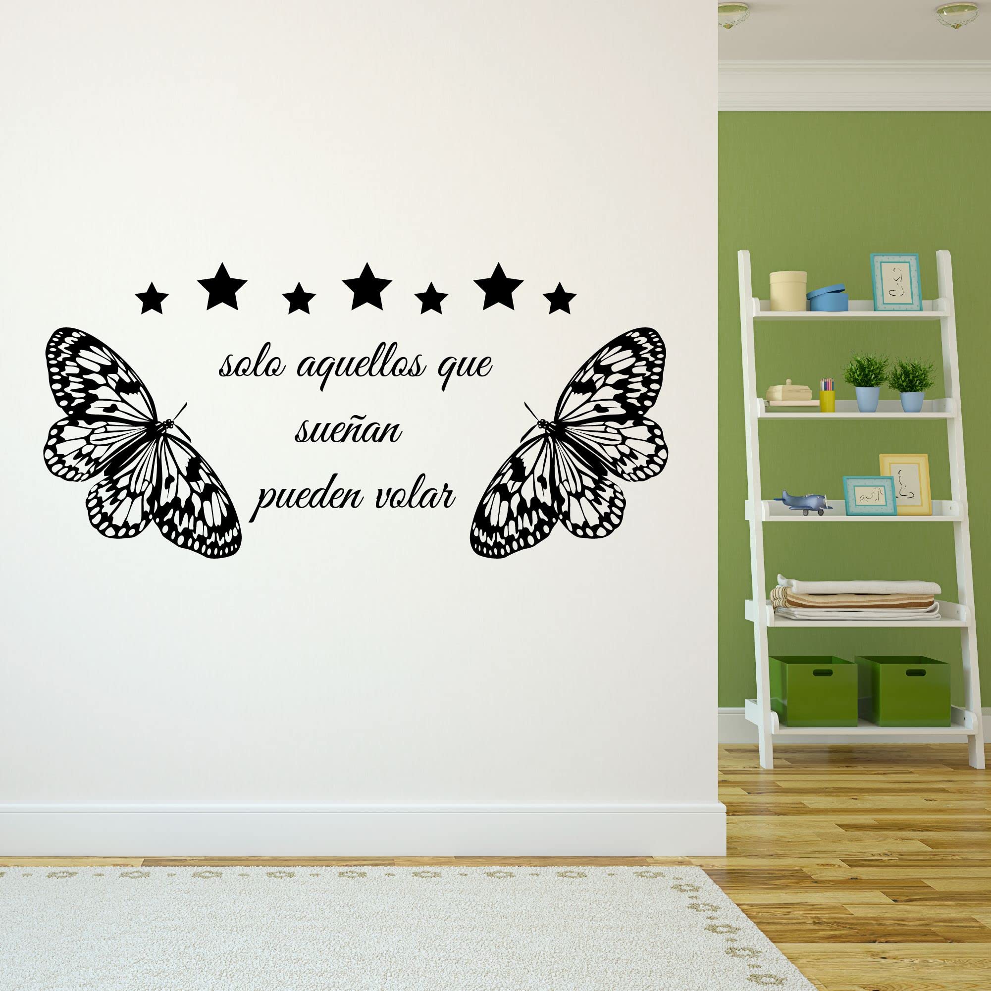 Spanish Dream Big Quote Wall Decals - 'Solo aquellos que sueñan pueden volar' Inspirational Vinyl Stickers for Daycare, Nursery & Home Decor (10x5 inches) - Perfect for Kids' Rooms, Classrooms & Motivational Spaces