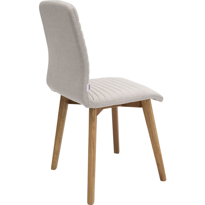 Lara Ecru Chair - Modern Accent Chair for Living Room, Bedroom & Office - Comfortable Upholstered Armchair with Wooden Legs - Perfect for Relaxing, Reading & Decorating