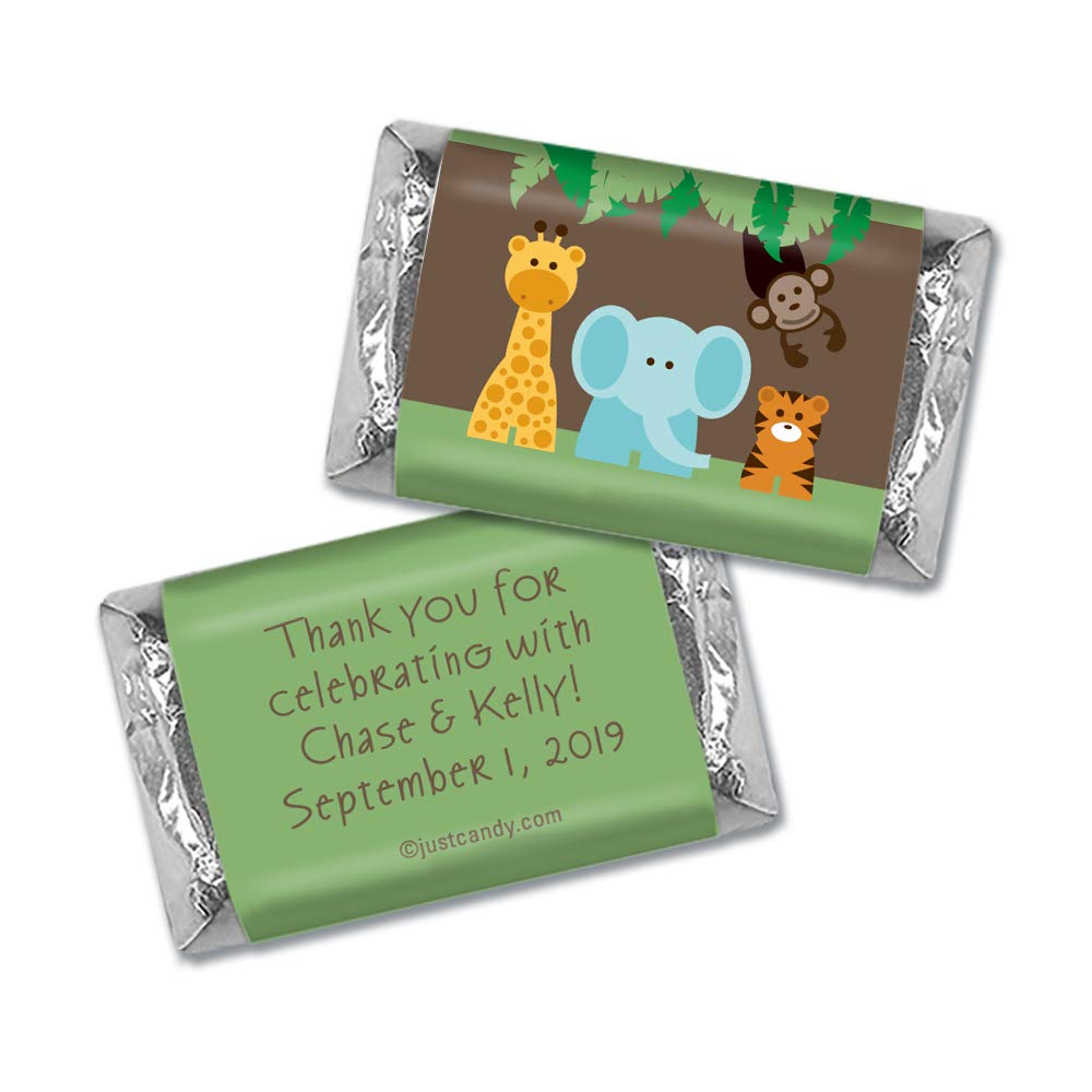 Personalized Elephant Baby Shower Wrappers for Candy (100 Pack) - Gender Neutral Baby Shower Party Favors for Boys & Girls - Perfect for Miniature Treats, Baby Shower Decorations & Party Gifts