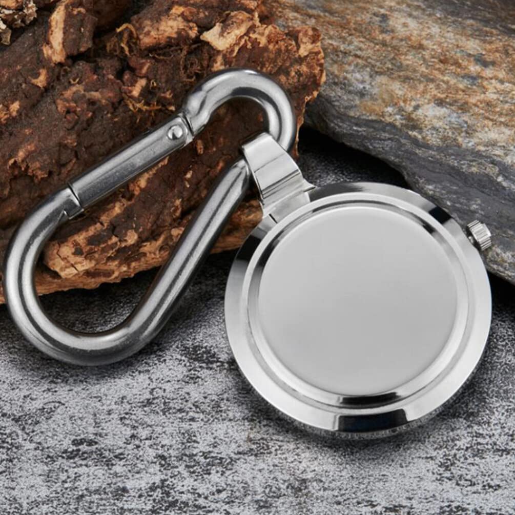 Hemobllo Unisex Clip-On Quartz Pocket Watch with Carabiner - Stylish Hanging Watch for Backpack, Hiking, Climbing & Outdoor Adventures | Perfect for Camping, Travel & Everyday Use