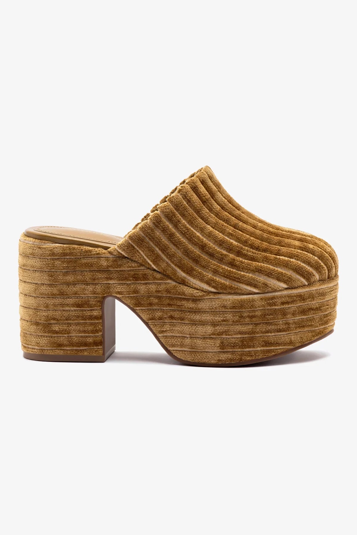 Miso Platform Clog Shoes - Comfortable Slip-On Clogs in Soft Latte Velvet for Women | Perfect for Home, Office & Casual Wear