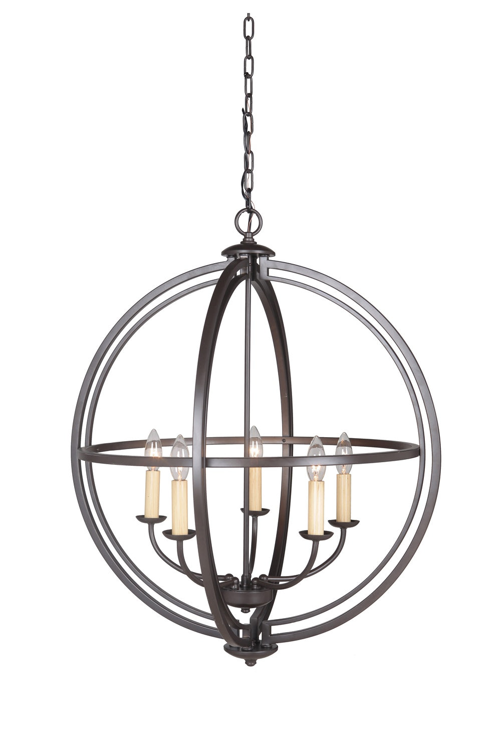 Berkeley Five Light Foyer Pendant in Espresso - Modern Entryway Chandelier for Hallway, Dining Room & Living Room Lighting