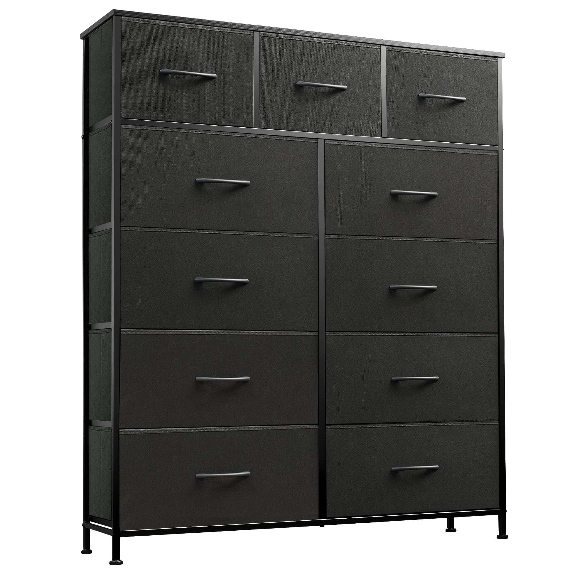 WLIVE 11-Drawer Fabric Dresser Storage Tower with Steel Frame & Wood Top - Tall Dresser Organizer for Bedroom, Closet, Hallway - Perfect for Clothes, Toys, and Home Organization