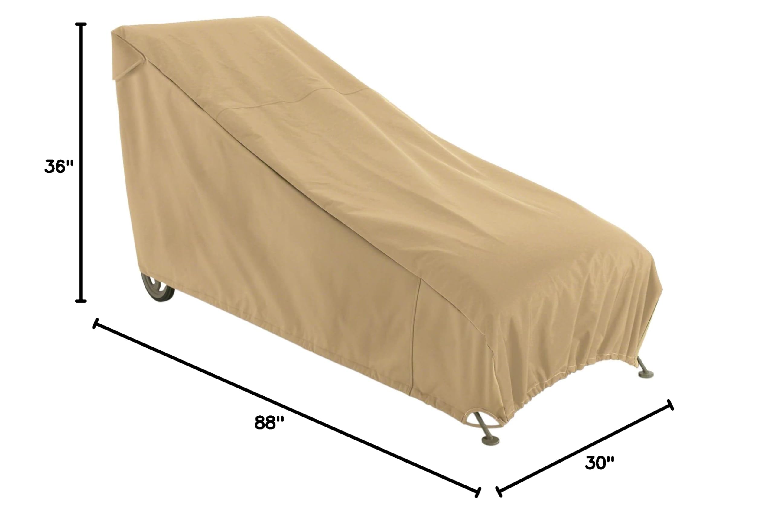 Classic Accessories Terrazzo Water-Resistant 86 Inch Patio Chaise Lounge Chair Cover - Durable Outdoor Furniture Protector for Sun, Rain, and Snow