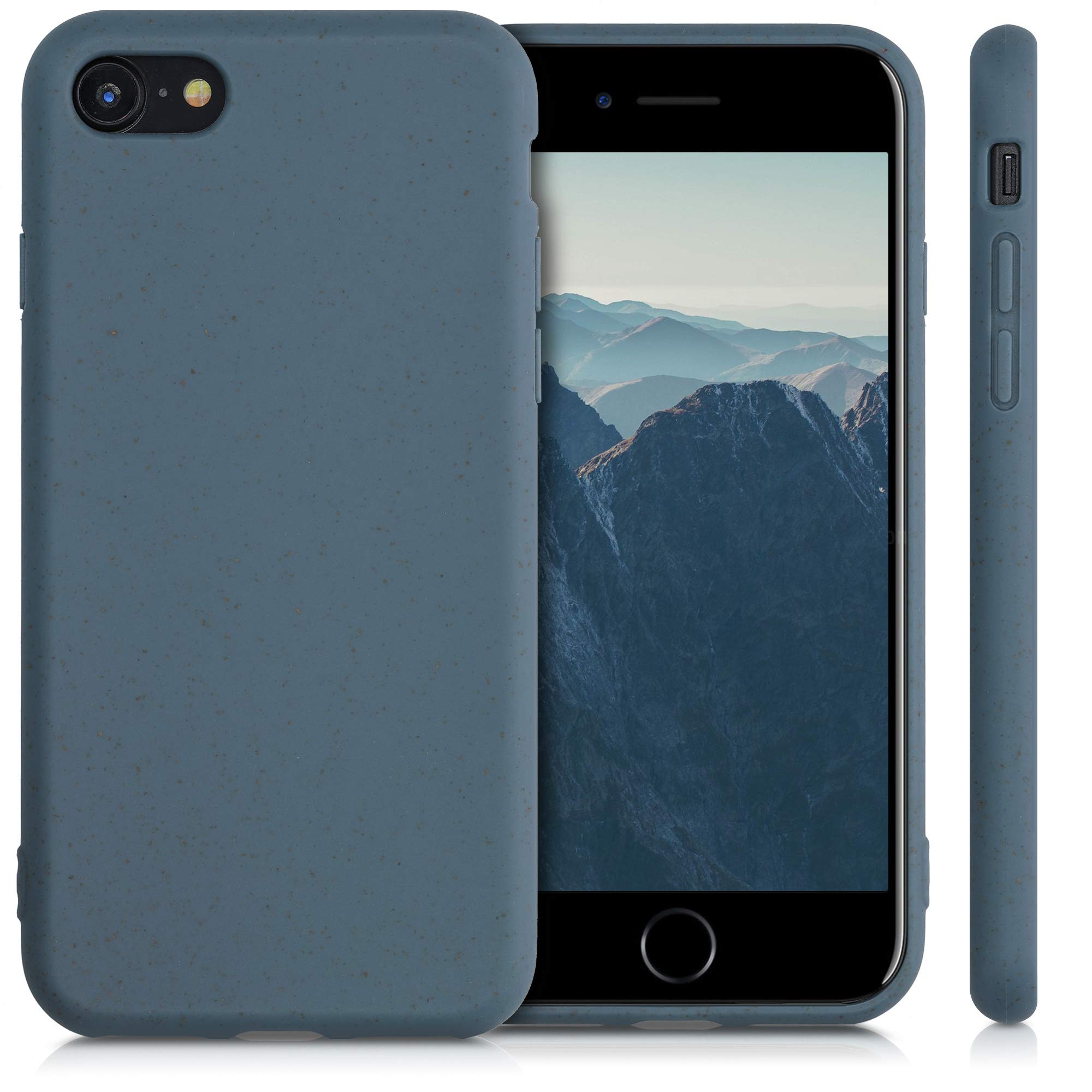 Eco-Friendly Wheat Straw Phone Case for iPhone SE 2022/2020, iPhone 8 & 7 - Biodegradable TPU Matte Cover in Dark Slate | Perfect for Daily Use, Outdoor Activities & Sustainable Lifestyle