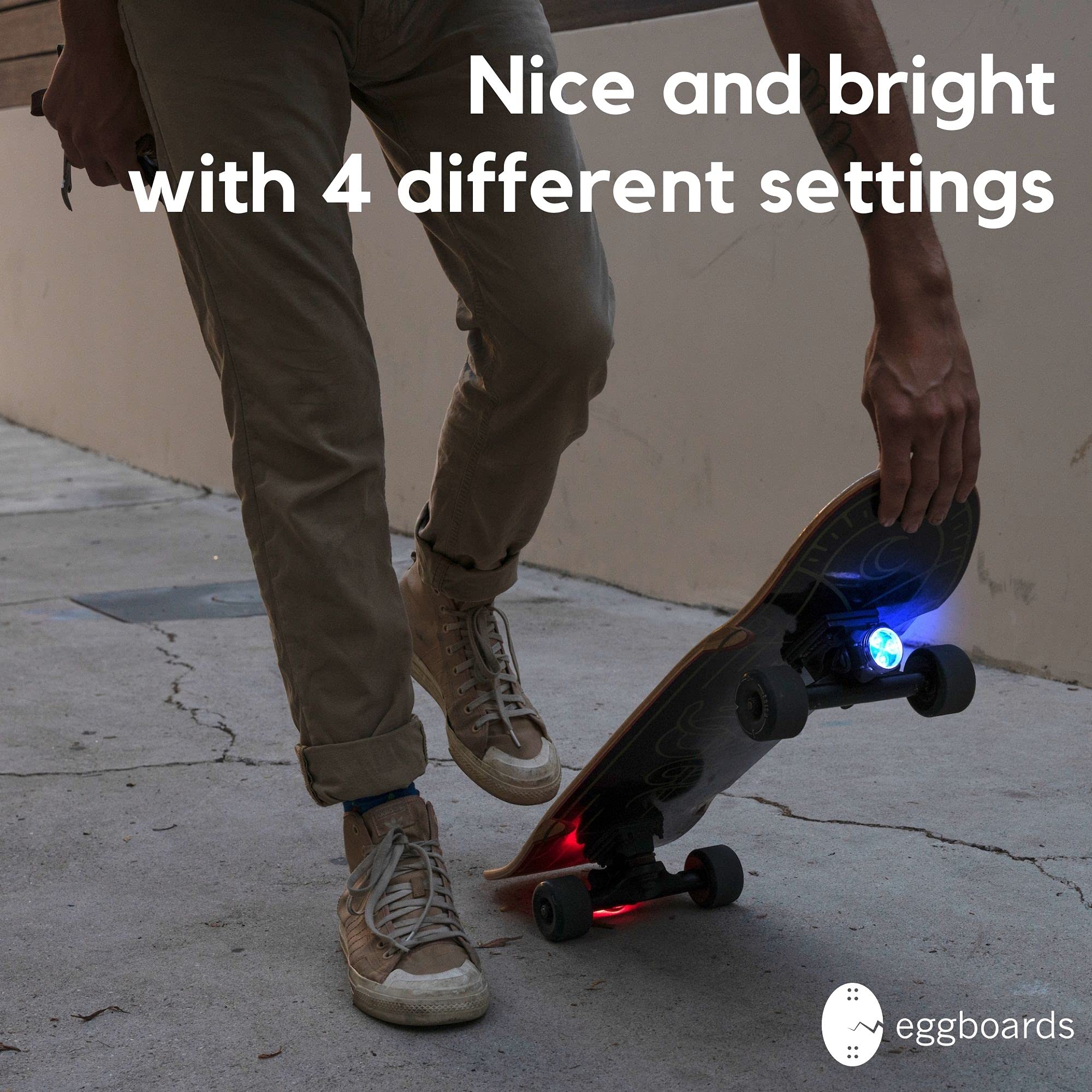 Best LED Skateboard Lights for Night Riding - USB Rechargeable Electric Longboard Light Kit with Front & Back Headlights | Perfect Safety Accessories for Electric Skateboards, Hoverboards & Scooters | Ideal for Commuting, Night Cruising & Urban Adventures