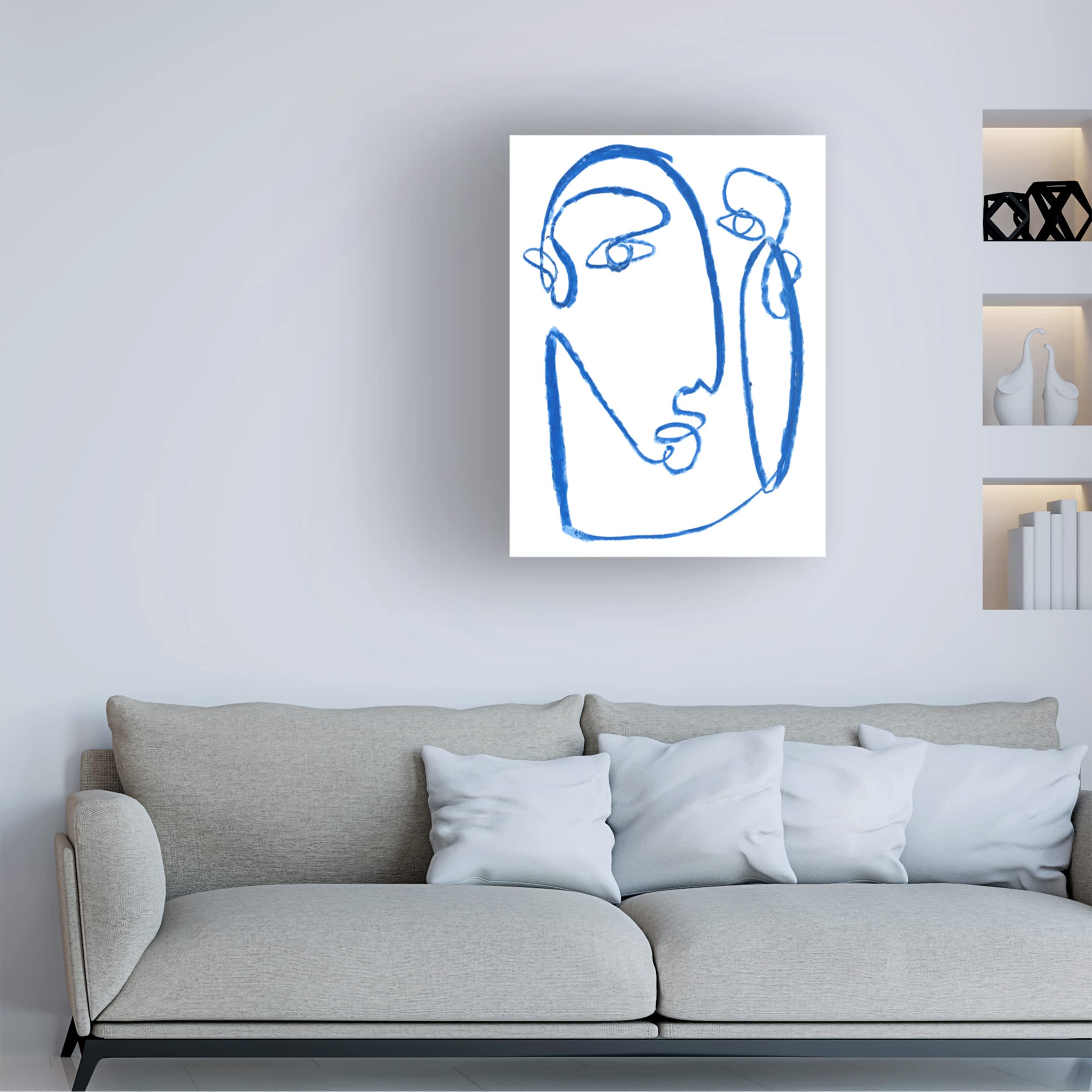 Jennifer Paxton Parker 'Blue Self II' Canvas Wall Art Print - Modern Abstract Painting for Living Room, Bedroom & Office Decor