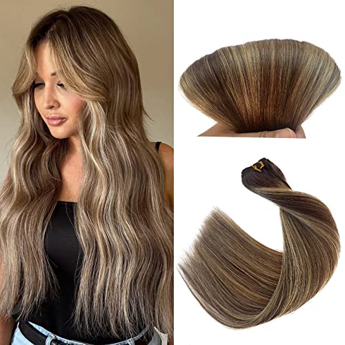 #4T26P4 Balayage Brown and Blonde Highlights