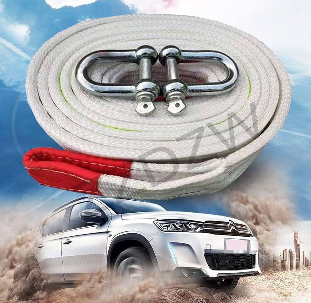 4/5/7/9 M Heavy Duty Towing Rope with Steel Forged Hooks - 5/10/15/20 Tons High Strength Nylon Tow Strap - Winch Recovery Rope for Trailers, Trucks & Off-Road Vehicles - Ideal for Towing, Vehicle Recovery & Emergency Situations
