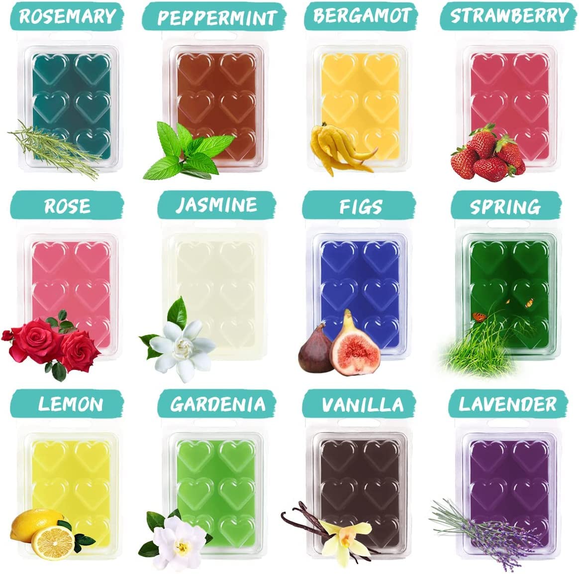 Premium Scented Soy Wax Melts - 12 Pack Assorted 2.5oz Wax Cubes for Candle Warmers | Long-Lasting Home Fragrance | Bulk Value Set for Bedroom, Living Room & Office Aromatherapy