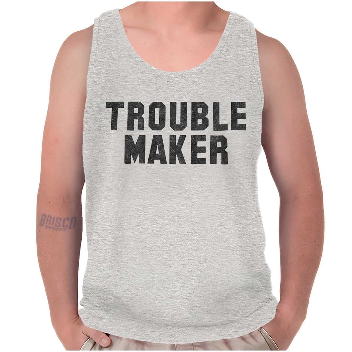 Rebel College Party Tank Top for Men & Women - Trouble Maker Graphic Tee - Casual Streetwear for Parties, Concerts & Campus Events