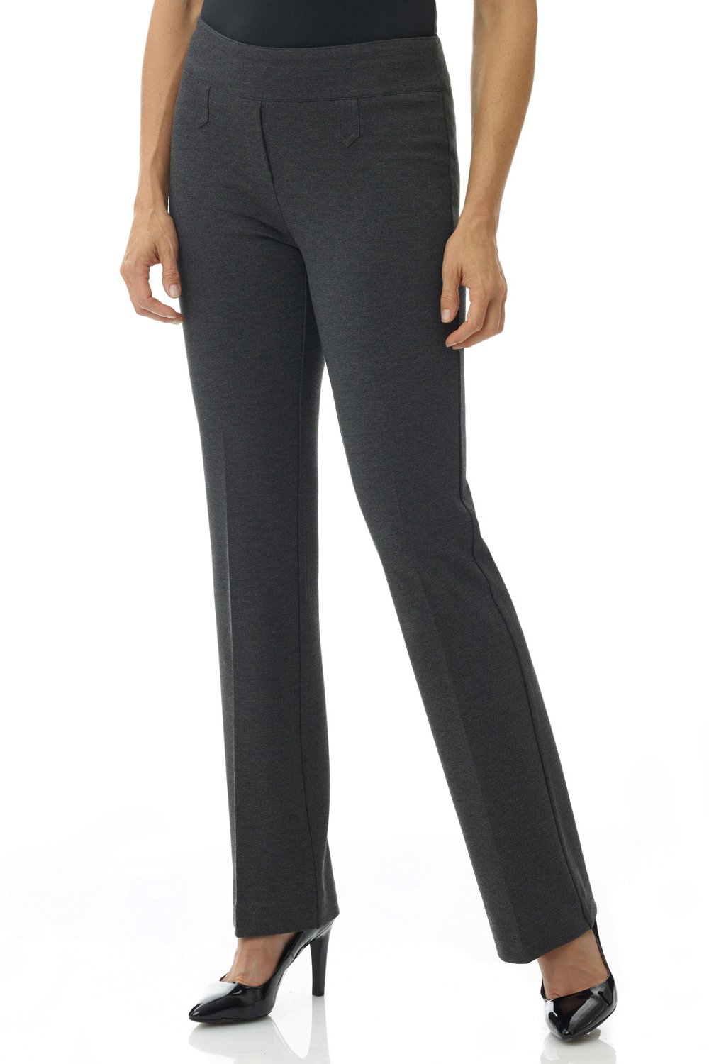 Rekucci Women's Tummy Control Bootcut Knit Pants - Pull-On Stretch Pants for Work, Office & Casual Wear