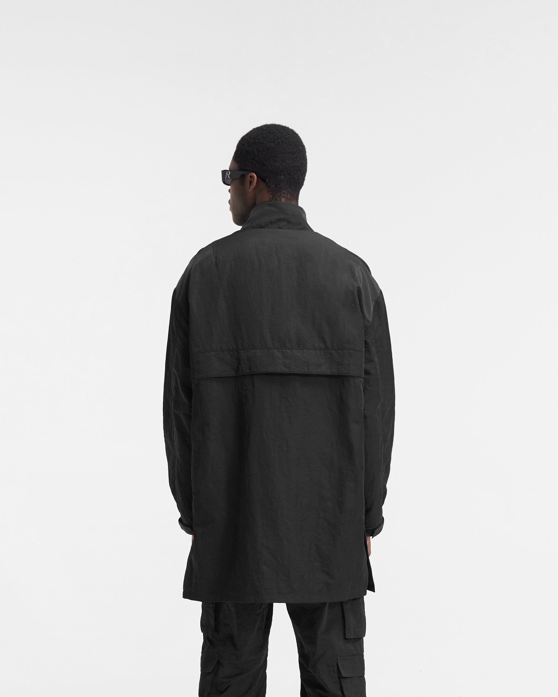 Men's Black Track Overcoat - Stylish Winter Coat for Running, Hiking & Outdoor Activities