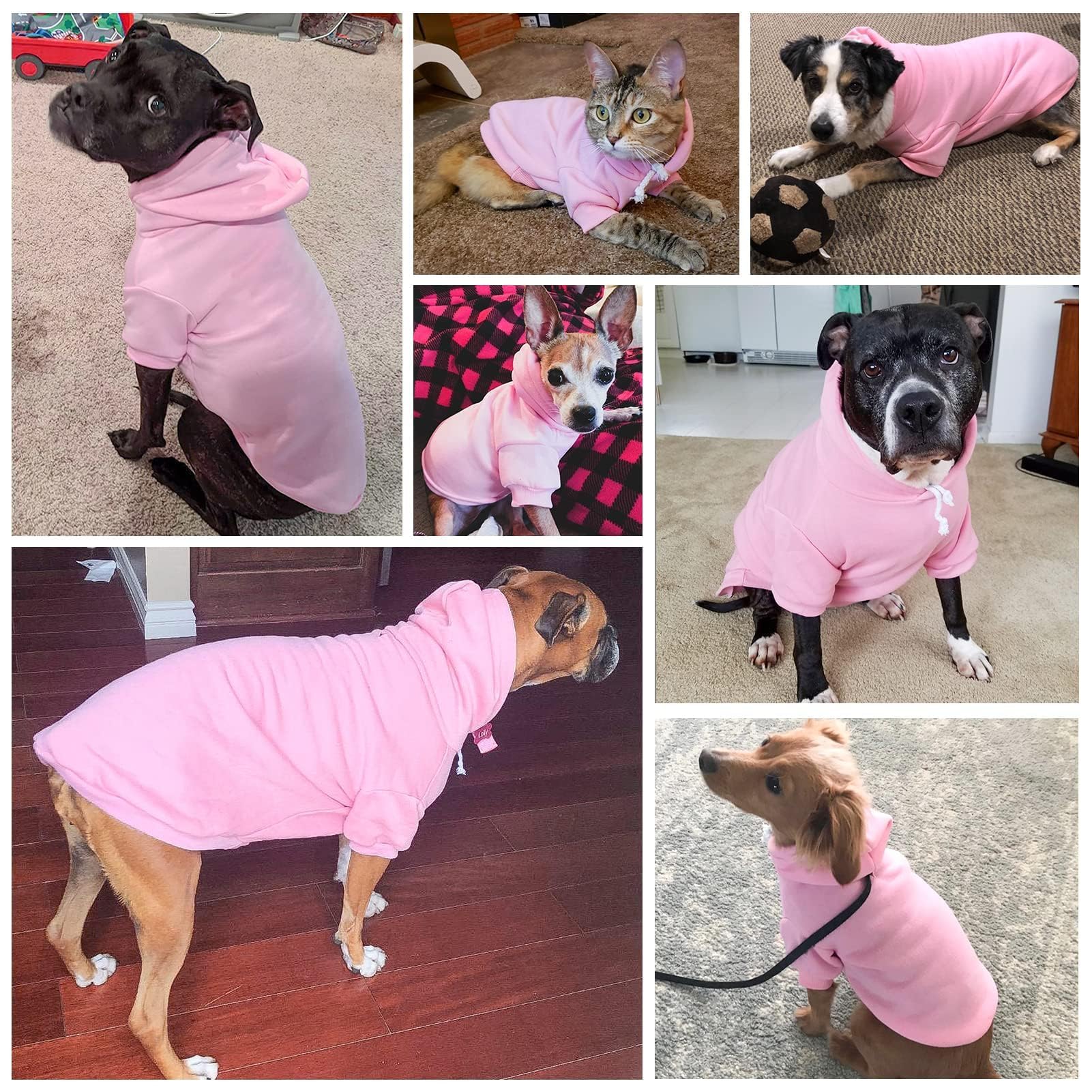 BINGPET Fleece Lined Dog Hoodies - Soft Warm Winter Sweater with Hood for Small Medium Large Dogs & Cats | Cozy Fall & Winter Outfit for Outdoor Walks and Indoor Comfort