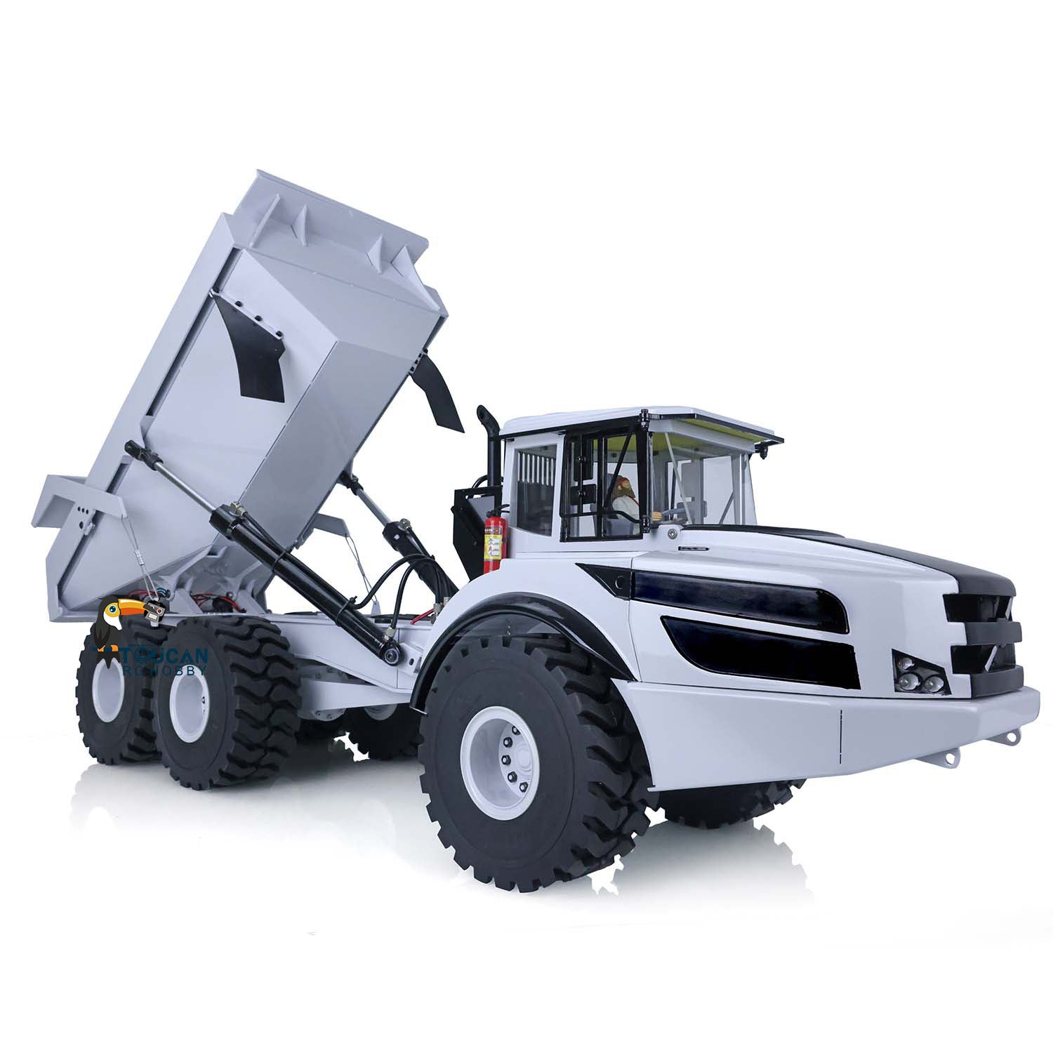 1/14 Scale Metal Hydraulic 6x6 RC Articulated Dump Truck - Engineering Vehicle Model with Motor, ESC & LED Lights - Perfect for Construction Site Play, Collecting & STEM Learning