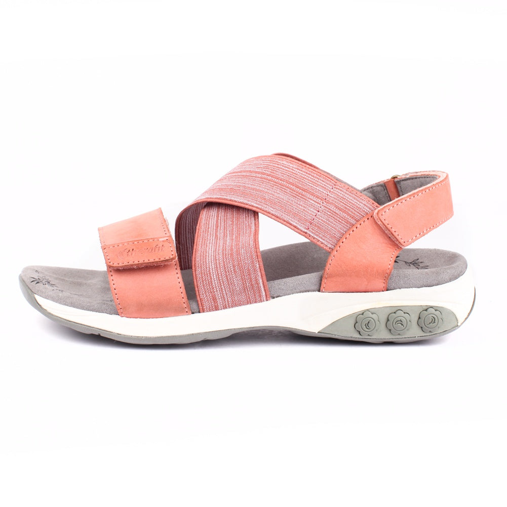 Jessica Women's Genuine Leather Adjustable Cross Strap Sandals - Comfortable Summer Casual Shoes for Beach, Vacation & Daily Wear