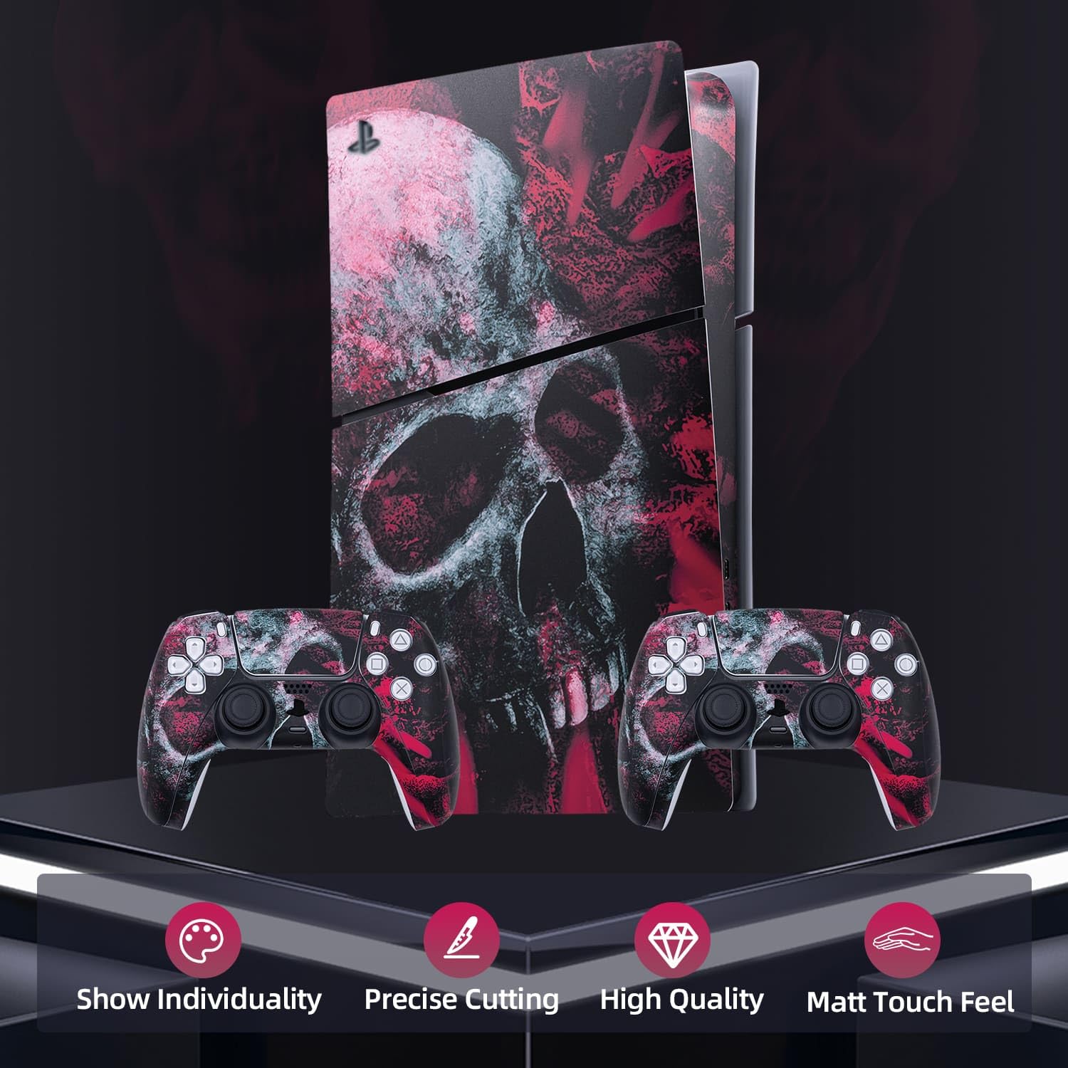 McBazel Custom Vinyl Skin Sticker Decal for PS5 Slim Digital Edition (Not Compatible with PS5/PS5 Pro) - Protective Cover with Unique Designs for Gaming Console Personalization & Scratch Protection