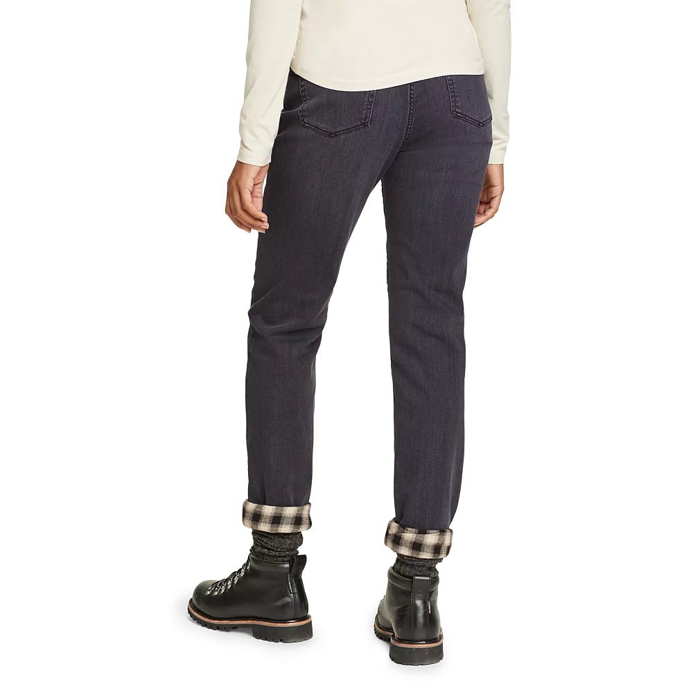 Eddie Bauer Women's Boyfriend Flannel-Lined Jeans - Soft & Warm Winter Pants for Casual Outfits & Outdoor Activities