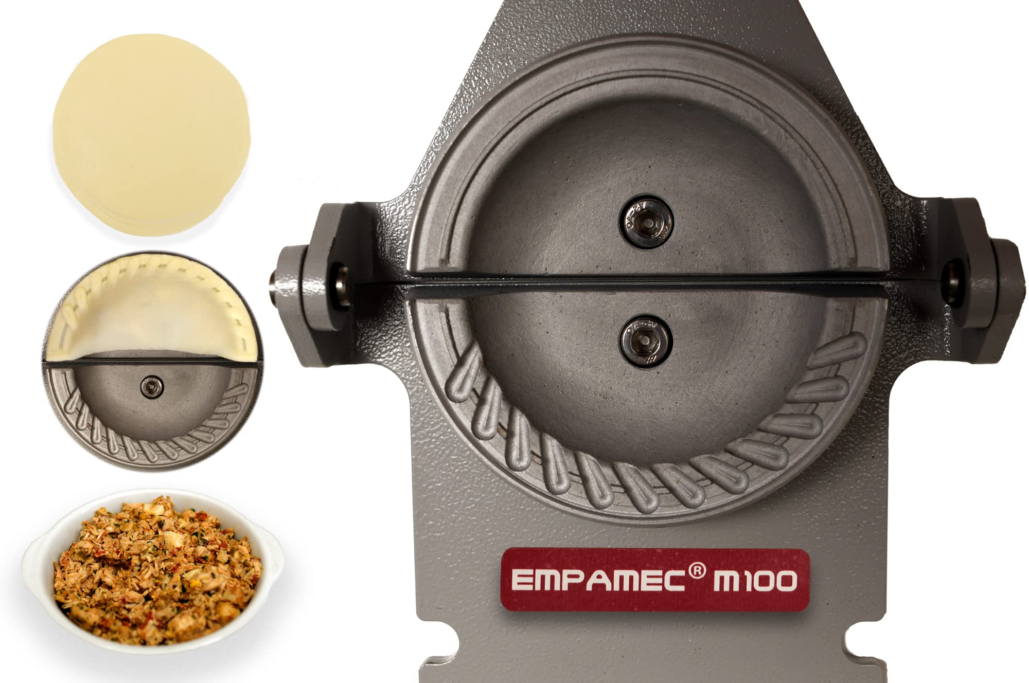 Professional Empanada Maker EMPAMEC - 5” (13cm) Dough Size, Works with Wheat Flour (Harina de Trigo), Makes 100 Empanadas/Hour - Perfect for Restaurants, Catering & Home Cooking