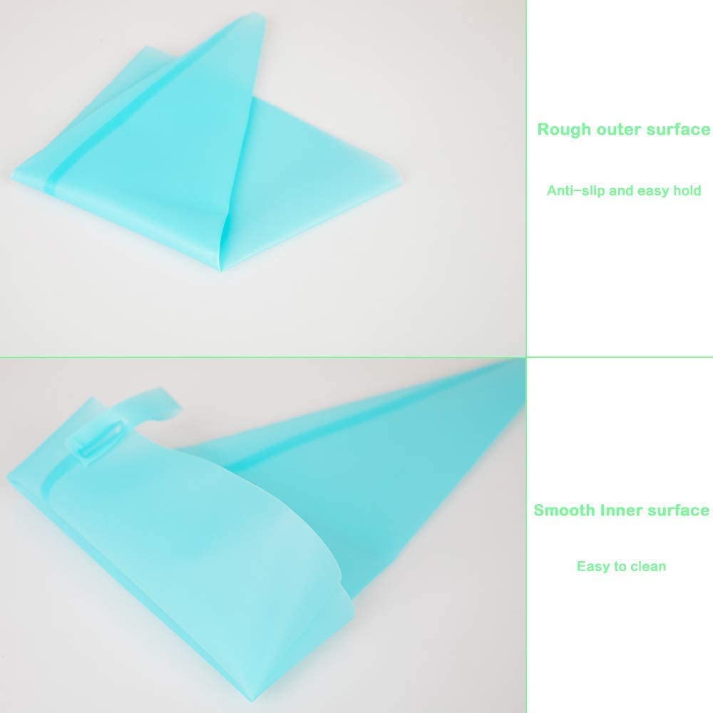 **Reusable Silicone Piping Bags for Baking - 9-Piece Cake Decorating Kit with 9 Couplers, 9 Ties & 6 Icing Tips (3 Sizes: 12”, 14”, 16”) - Perfect for Frosting, Cupcakes & Pastry Decor**