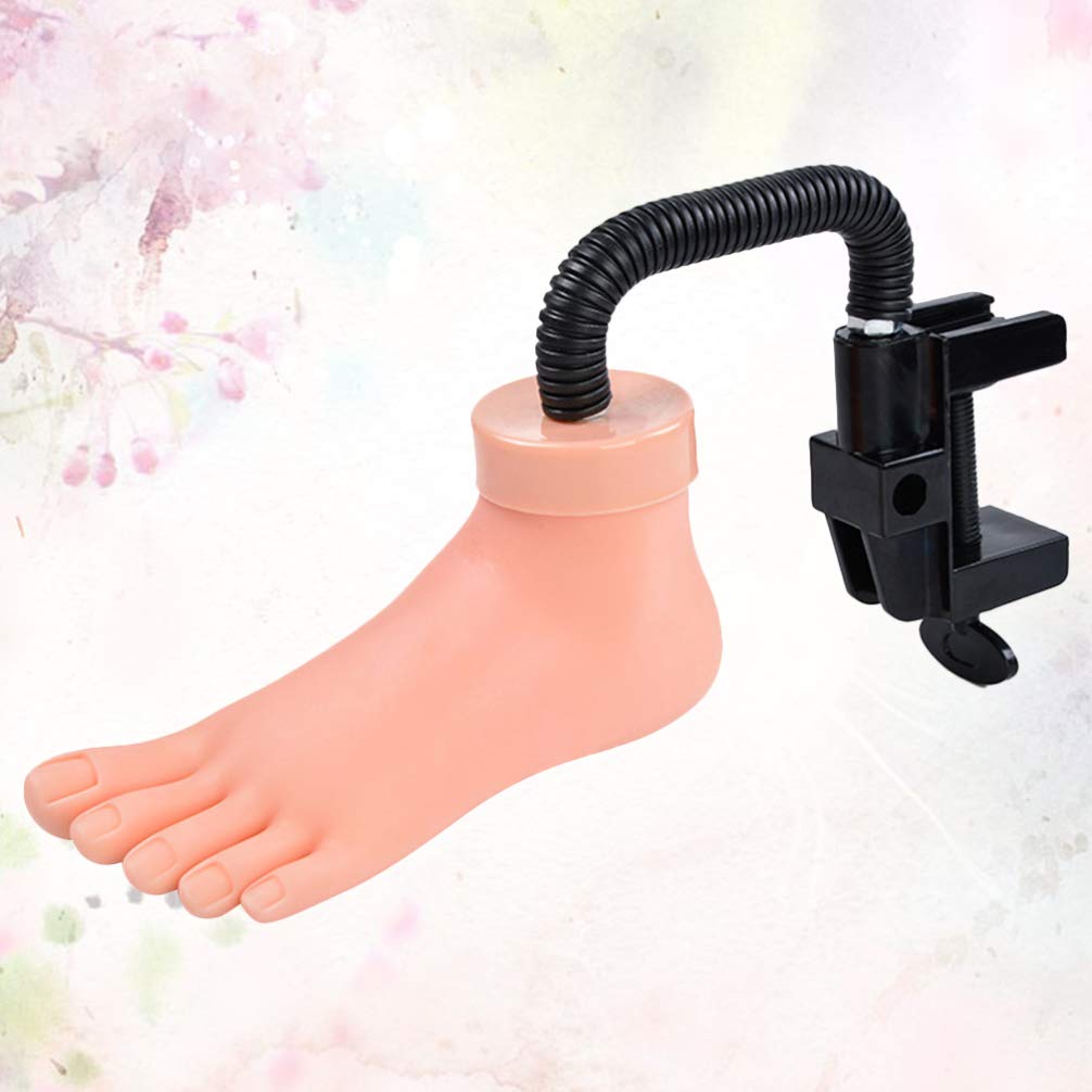 Professional Silicone Fake Foot for Nail Practice - Flexible Movable Bracket Nail Art Training Model - Salon & DIY Manicure Display Tool for Students & Beginners (Perfect for Nail Tech Training, Home Practice & Salon Demonstrations)