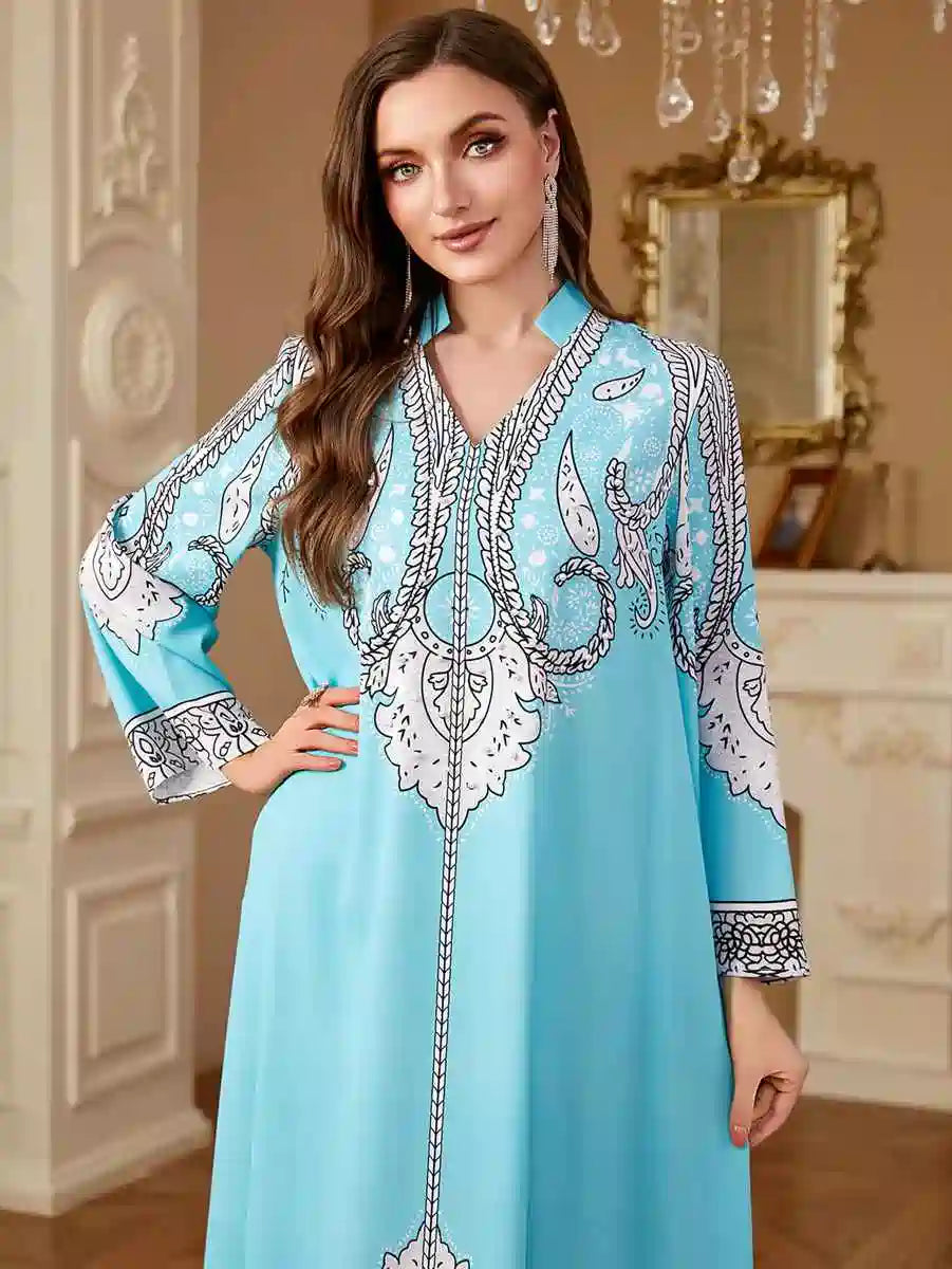 Urgarment Elegant Beaded Mukhawar Eid Caftan Dress #254268 - Perfect for Eid Celebrations, Weddings & Special Occasions