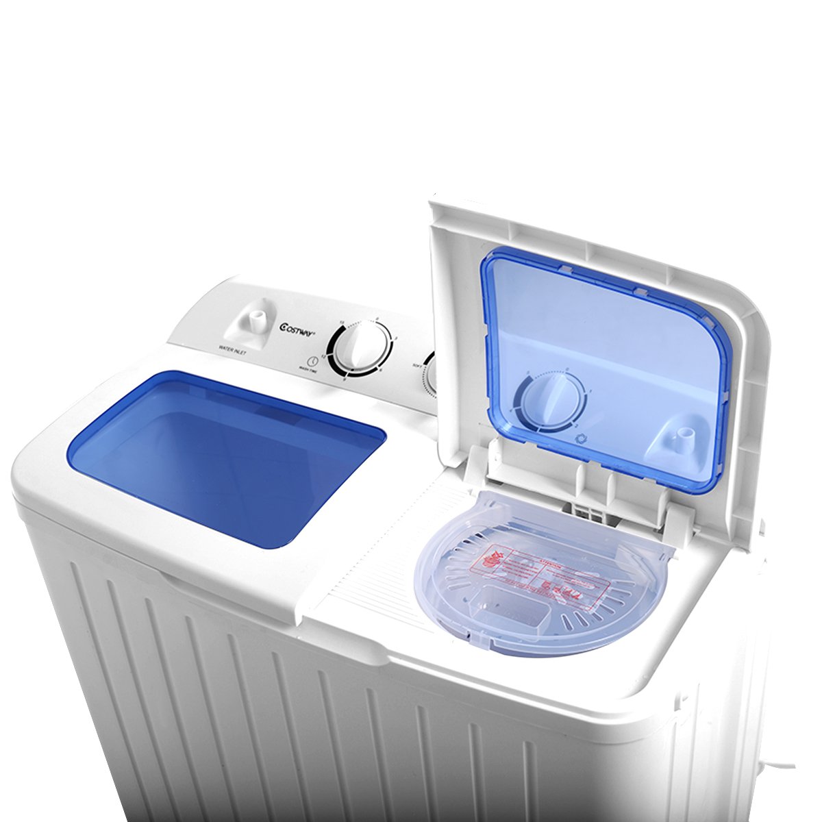 Portable Mini Compact Twin Tub Washing Machine 17.6lbs Capacity - Lightweight Laundry Washer with Spin Dryer, Blue & White - Perfect for Apartments, RVs, Camping & Small Spaces