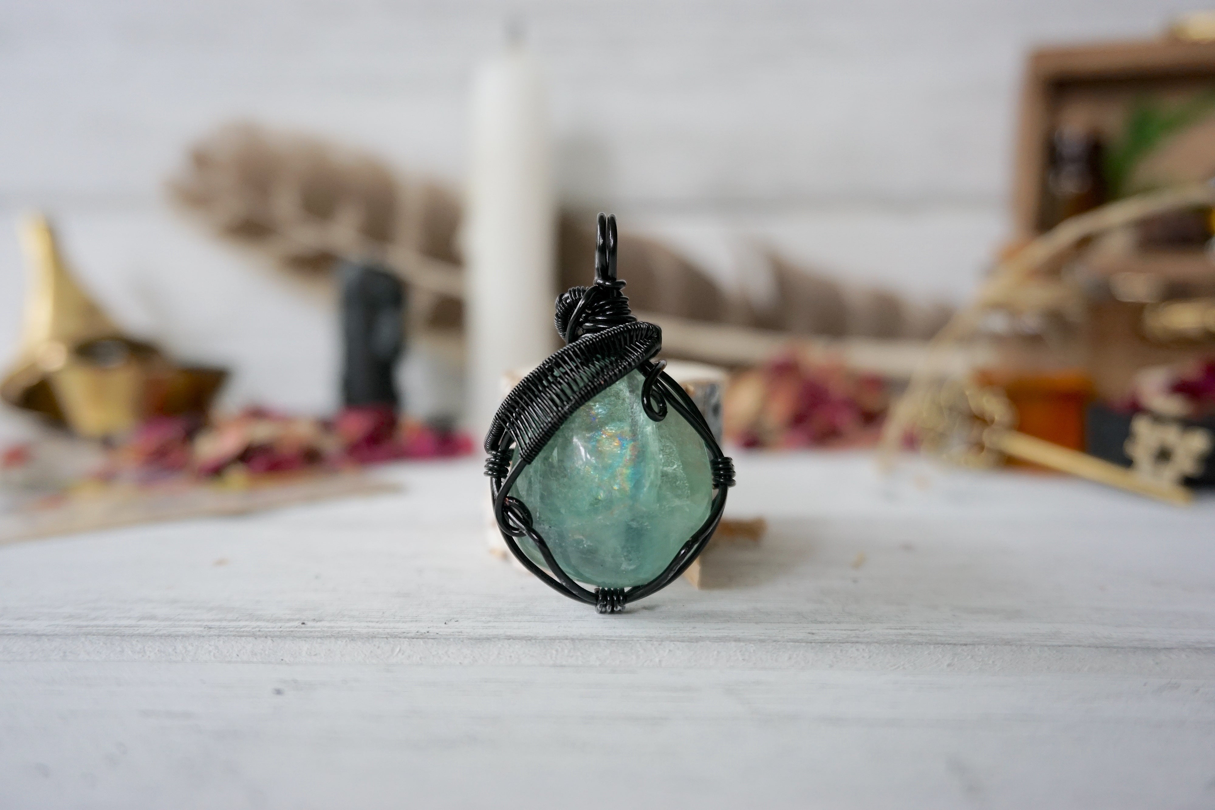 Green Fluorite Crystal Necklace - Aura Foundation Collection | Healing Stone Jewelry for Meditation & Energy Balance