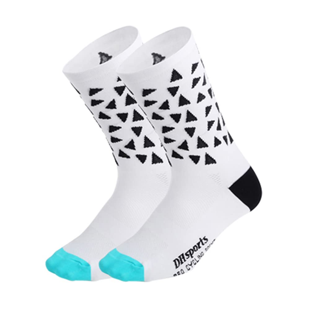 **Cycling Socks for Men & Women - Breathable Bike Socks for MTB, BMX, XC - Athletic Ankle Socks in Black, Pink, White, Green & Yellow - Perfect for Road Biking, Mountain Biking & Indoor Cycling**