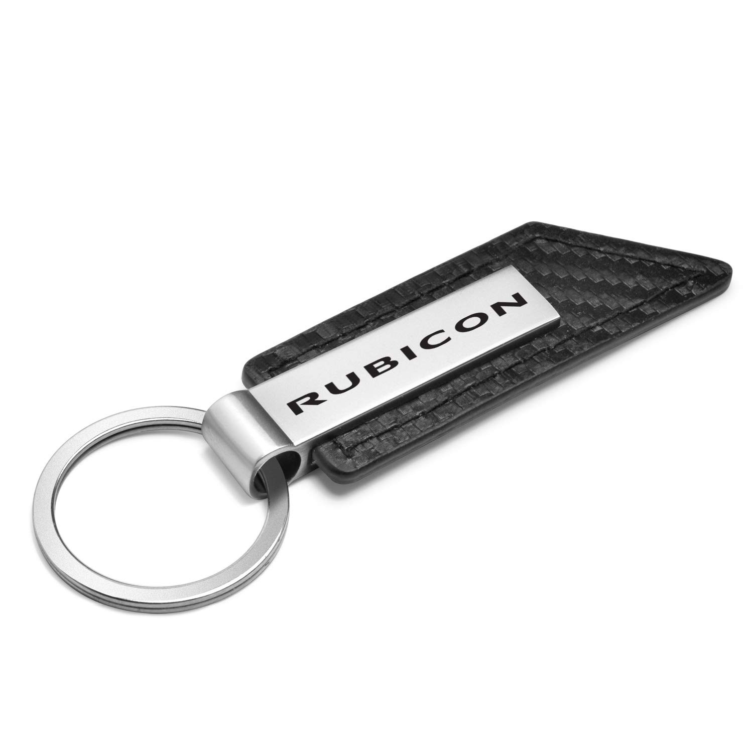Jeep Wrangler Rubicon Key Chain - Carbon Fiber Texture Black PU Leather Strap - Durable Car Accessories for Jeep Owners - Perfect for Keys, Backpacks & Outdoor Adventures