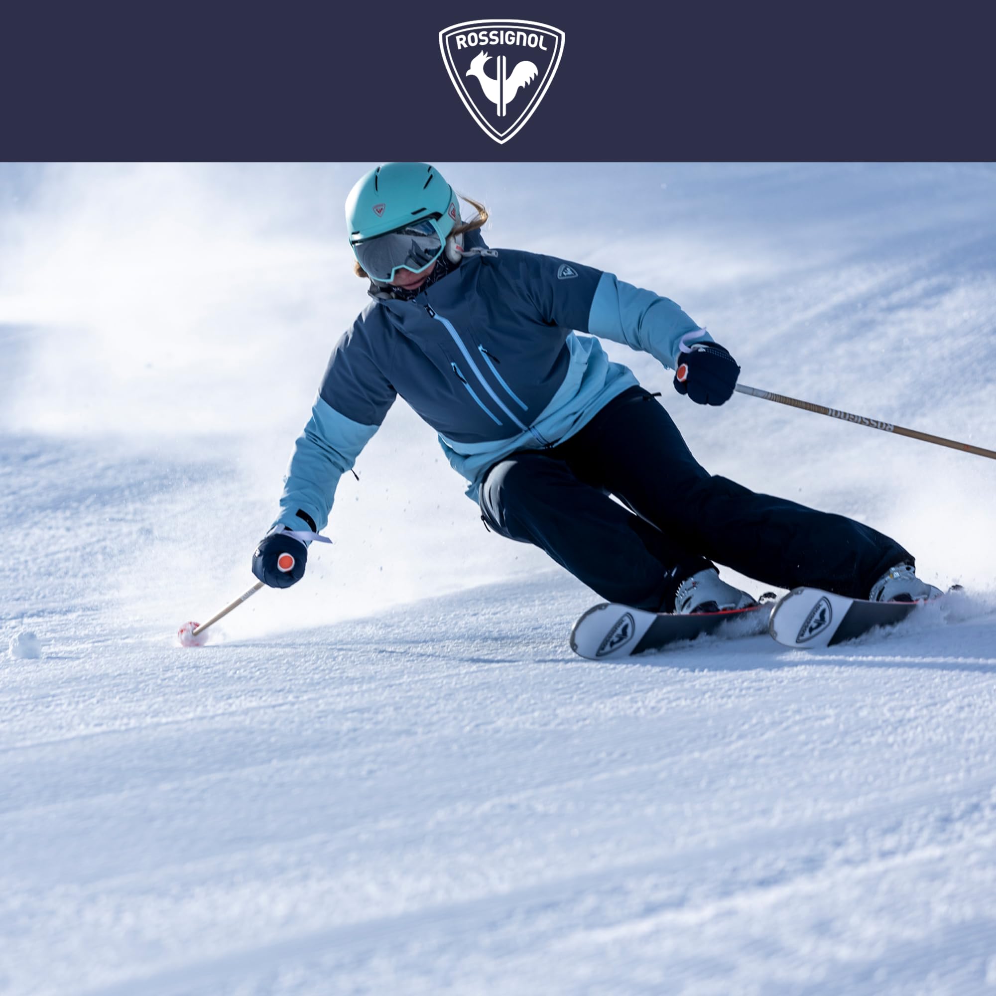 Rossignol Electra Alpine Ski Poles for Women - Lightweight Adjustable Downhill Skiing Poles - Perfect for All-Mountain & Freeride Skiing - Black