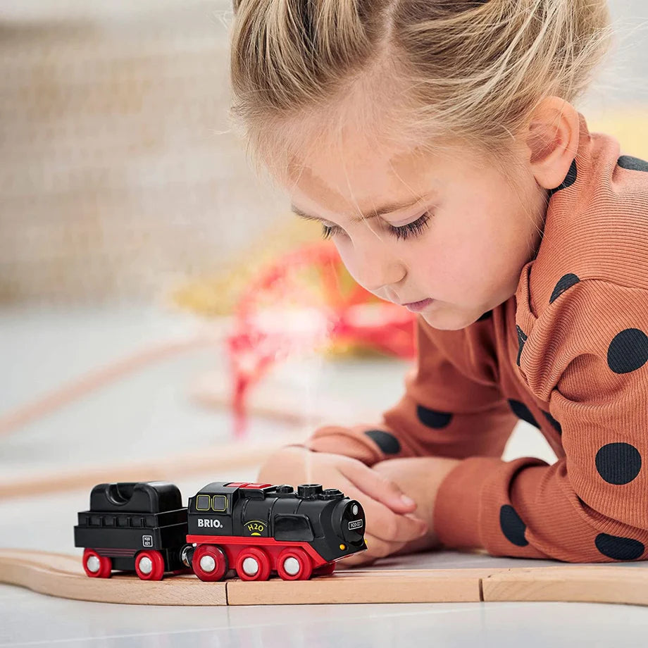 Battery Operated Toy Train Set with Smoke & Sound Effects - Perfect for Kids Playtime, Christmas Gifts & Model Railroad Scenes