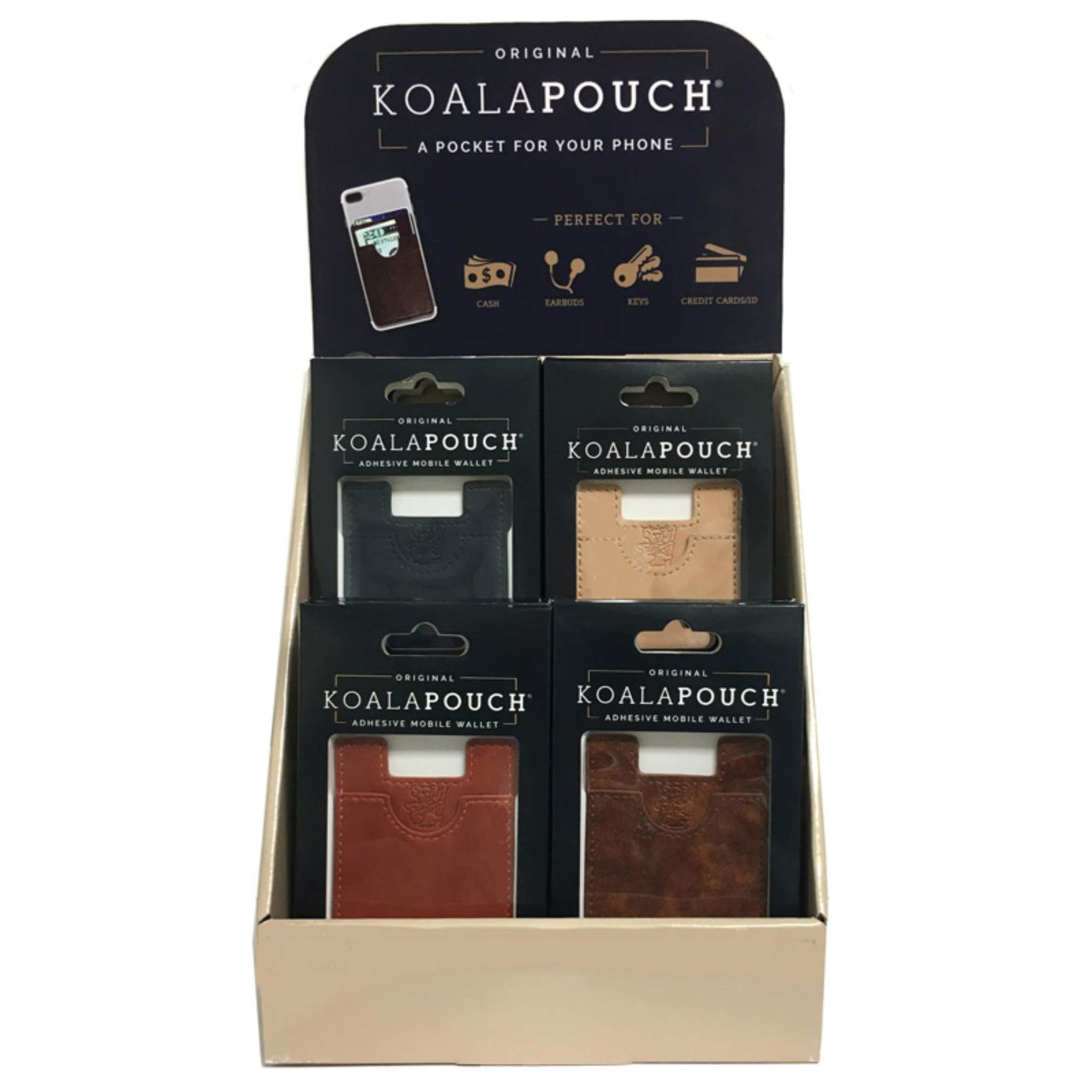 Koalapouch 3001329 Universal Phone Wallet Case - 20 Pack Multi-Color Assorted Smartphone Card Holder for iPhone, Samsung & Android - Perfect for Travel, Shopping & Daily Use