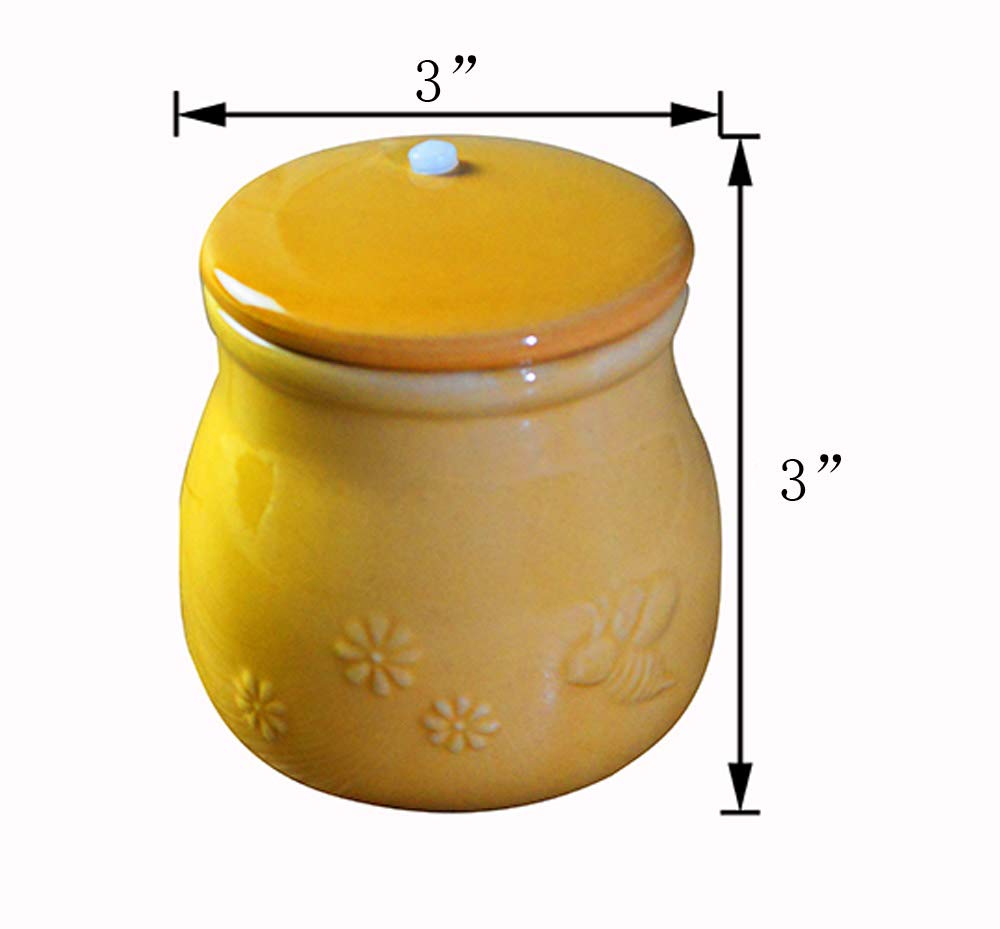 Ceramic Honey Jar with Seal Lid - Bee Design Food Storage Container for Candy, Snacks & Dry Goods | Perfect for Kitchen, Pantry & Gift Giving