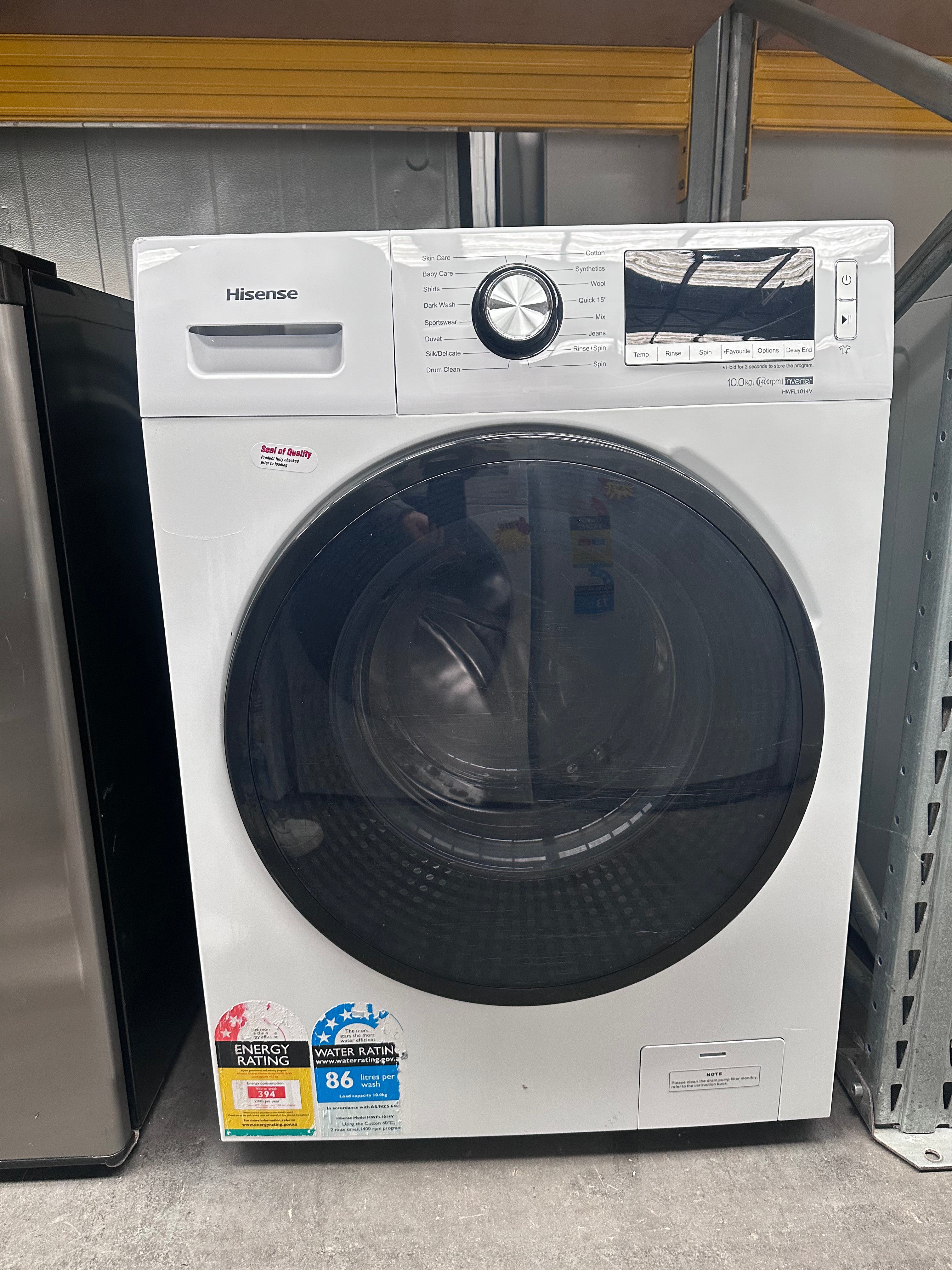 Refurbished Hisense 10kg Front Load Washing Machine - Energy Efficient, Quiet Operation for Apartments & Small Homes