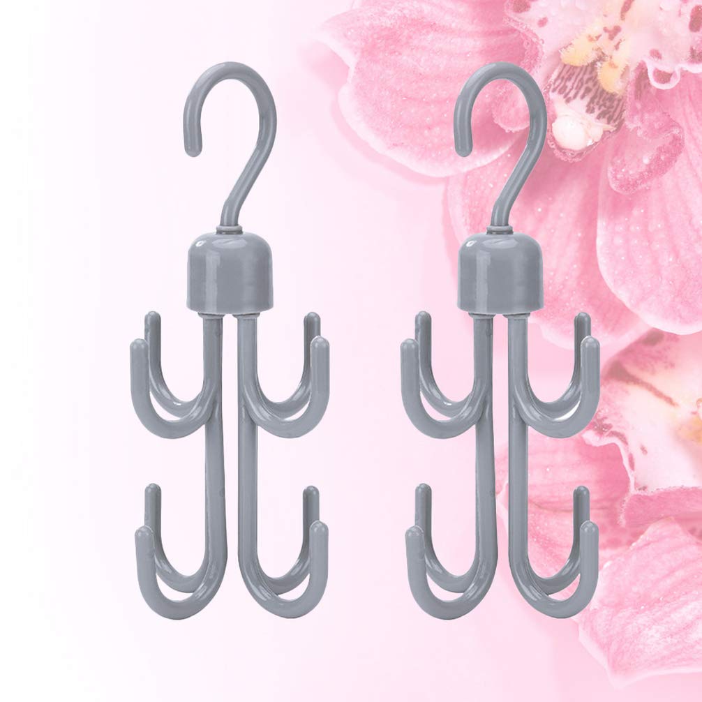 BESPORTBLE 2-Pack 360° Rotating Hanging Hooks - Multi-Purpose Scarf, Tie, Hat & Wardrobe Organizer - Space Saving 2-Tier Rotating Hook for Closet, Cupboard & Dorm Room Organization