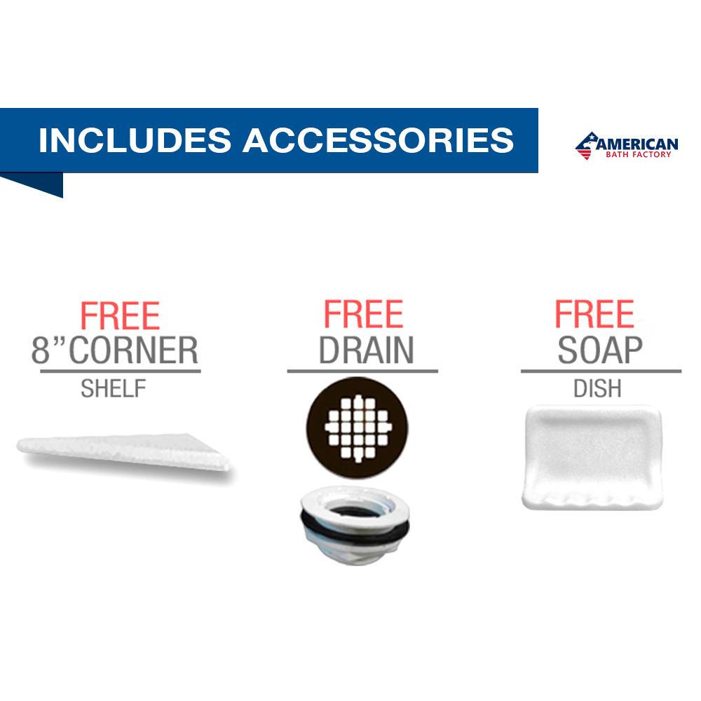 Neo Angle Wet Cement Sistine Stone & Del Mar Mosaic Accent Tile - DIY Shower Remodel Kit for Bathroom Renovation | Perfect for Modern Shower Walls, Backsplashes, and Wet Areas