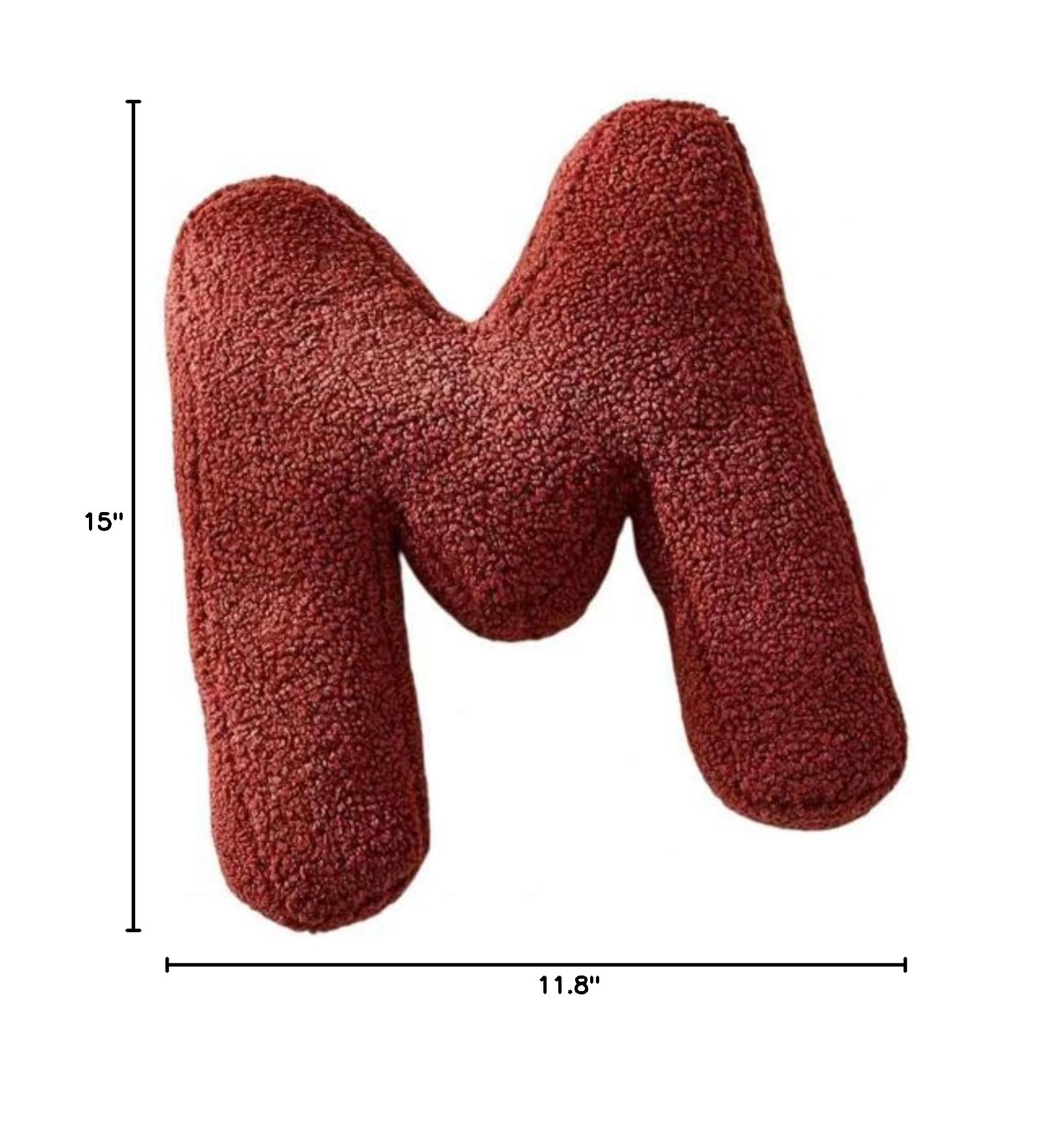 Soft Plush Letter Pillows - Decorative Alphabet Throw Pillows for Living Room, Sofa, Couch, Bed & Car - Cute Home Decor & Gift Idea (Letter M) | Perfect for Nursery, Dorm Room & Wedding Decorations
