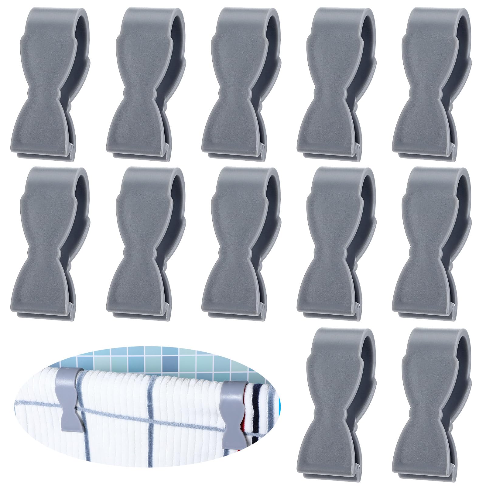 12 Pack Durable Kitchen Towel Clips - Non-Slip Oven, Dishwasher & Stove Towel Holders - Secure Towels in Bathroom & Kitchen (Perfect for Cooking, Cleaning & Organizing)
