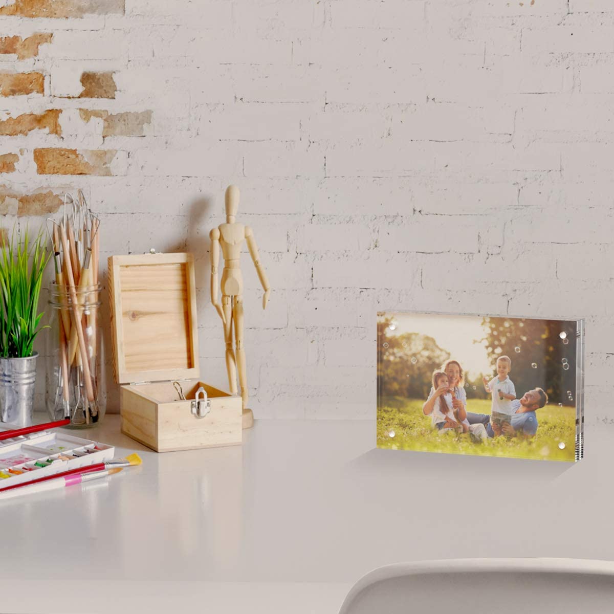 AITEE 4x6 Acrylic Picture Frames 3 Pack - 20% Thicker Clear Lucite Photo Frames with Double-Sided Magnetic Stand for Tabletop Display | Perfect for Office Desk, Home Decor & Gift Giving